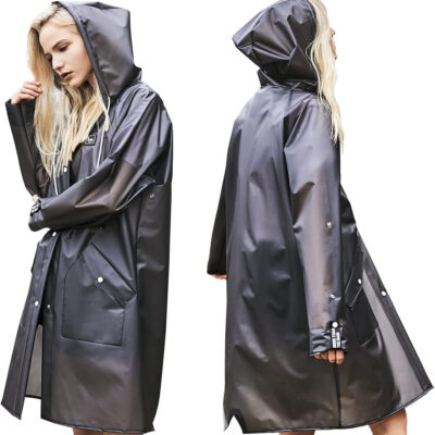 689b6beee684dba2546e6c00e7f3d243f5da7751fc9356b98e269.jpg L-Rain Durable TPU Clear Rain Coat for Adults - Women and Men Fashion Hooded Rain Poncho
