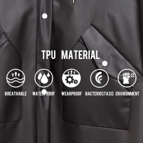 689b6bf1d7ff509032b737d1e66a56b541b23b0d709b43f3e8eb2.jpg L-Rain Durable TPU Clear Rain Coat for Adults - Women and Men Fashion Hooded Rain Poncho