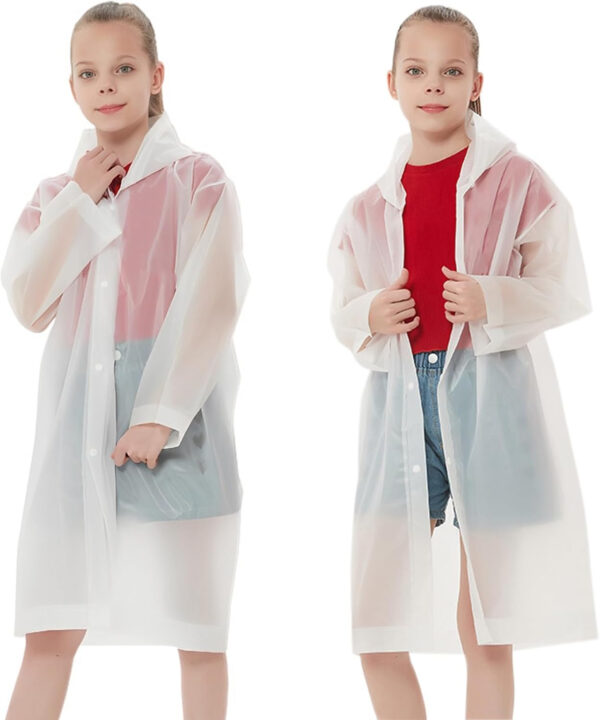 Rain Ponchos Raincoats for Kids, Reusable Boys Girls Rain Jackets Emergency with Hood for Family Disney Travel Outdoor