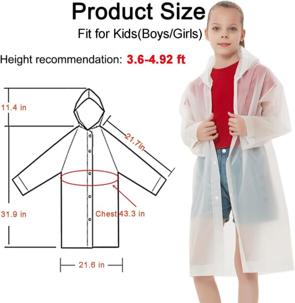 Rain Ponchos Raincoats for Kids, Reusable Boys Girls Rain Jackets Emergency with Hood for Family Disney Travel Outdoor