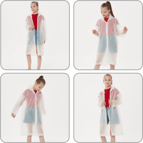 Rain Ponchos Raincoats for Kids, Reusable Boys Girls Rain Jackets Emergency with Hood for Family Disney Travel Outdoor