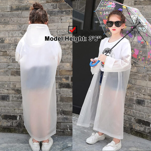 Rain Ponchos Raincoats for Kids, Reusable Boys Girls Rain Jackets Emergency with Hood for Family Disney Travel Outdoor