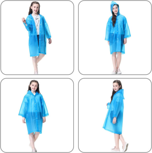 Rain Ponchos Raincoats for Kids, Reusable Boys Girls Rain Jackets Emergency with Hood for Family Disney Travel Outdoor