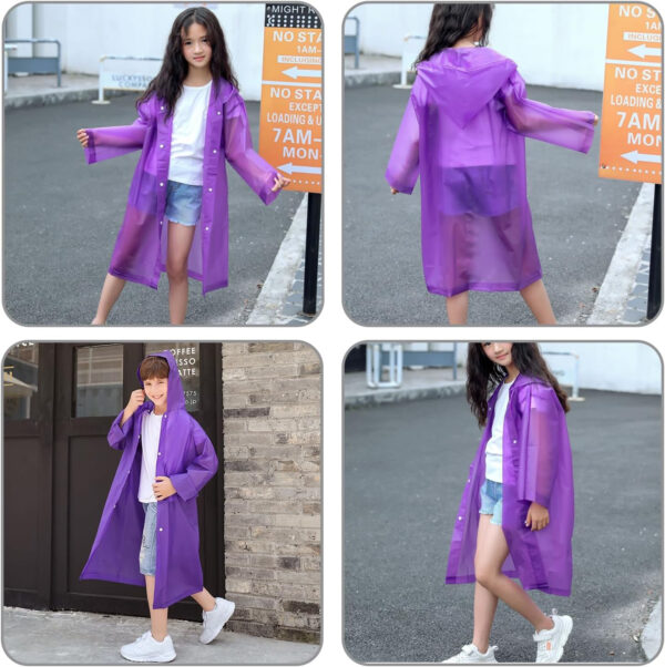 Rain Ponchos Raincoats for Kids, Reusable Boys Girls Rain Jackets Emergency with Hood for Family Disney Travel Outdoor