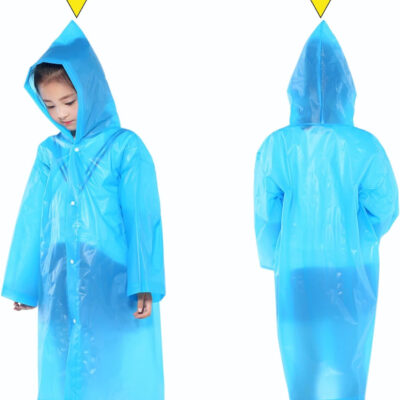 Rain Ponchos Raincoats for Kids, Reusable Boys Girls Rain Jackets Emergency with Hood for Family Disney Travel Outdoor