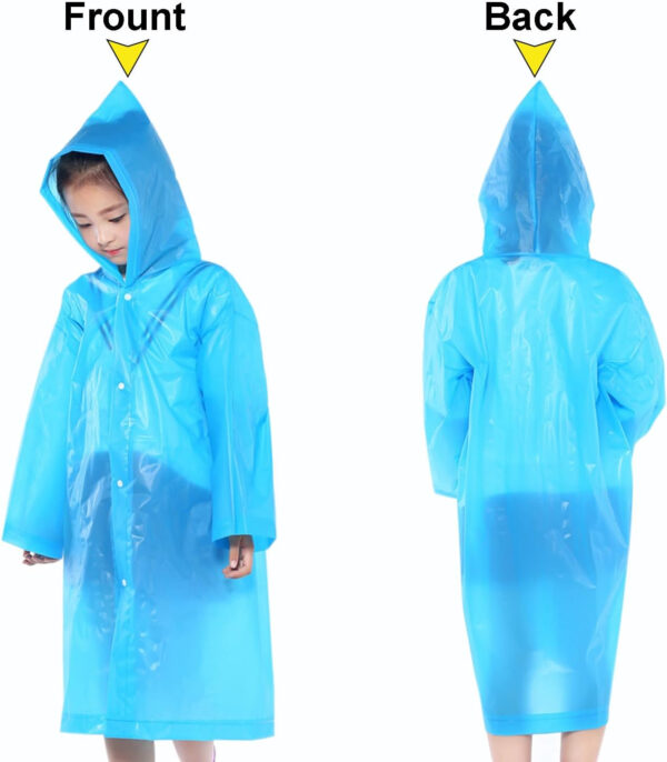Rain Ponchos Raincoats for Kids, Reusable Boys Girls Rain Jackets Emergency with Hood for Family Disney Travel Outdoor