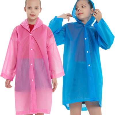 Rain Ponchos Raincoats for Kids, Reusable Boys Girls Rain Jackets Emergency with Hood for Family Disney Travel Outdoor