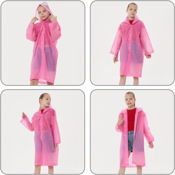 Rain Ponchos Raincoats for Kids, Reusable Boys Girls Rain Jackets Emergency with Hood for Family Disney Travel Outdoor