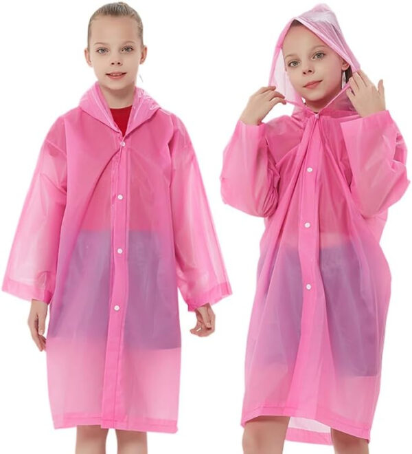 Rain Ponchos Raincoats for Kids, Reusable Boys Girls Rain Jackets Emergency with Hood for Family Disney Travel Outdoor