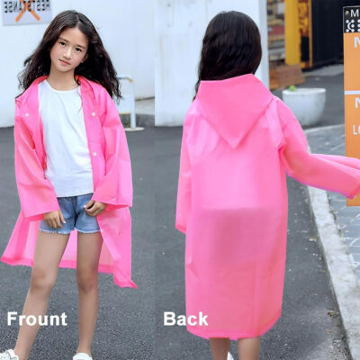 Rain Ponchos Raincoats for Kids, Reusable Boys Girls Rain Jackets Emergency with Hood for Family Disney Travel Outdoor