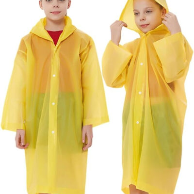 Rain Ponchos Raincoats for Kids, Reusable Boys Girls Rain Jackets Emergency with Hood for Family Disney Travel Outdoor