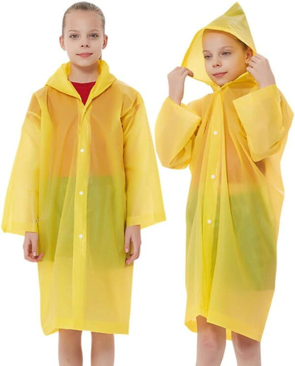 Rain Ponchos Raincoats for Kids, Reusable Boys Girls Rain Jackets Emergency with Hood for Family Disney Travel Outdoor