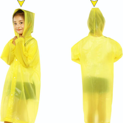 Rain Ponchos Raincoats for Kids, Reusable Boys Girls Rain Jackets Emergency with Hood for Family Disney Travel Outdoor