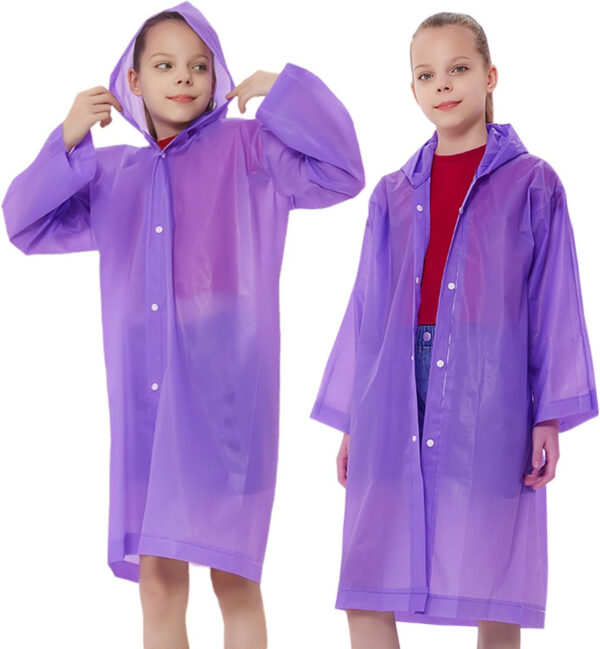 Rain Ponchos Raincoats for Kids, Reusable Boys Girls Rain Jackets Emergency with Hood for Family Disney Travel Outdoor