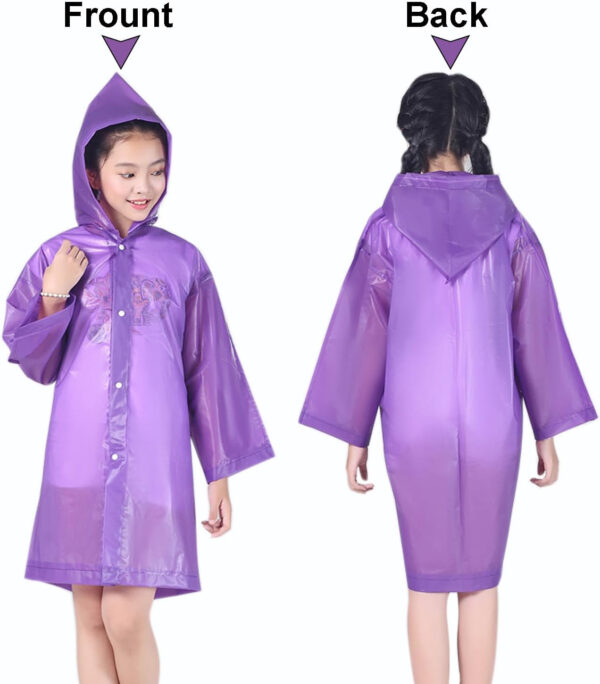 Rain Ponchos Raincoats for Kids, Reusable Boys Girls Rain Jackets Emergency with Hood for Family Disney Travel Outdoor