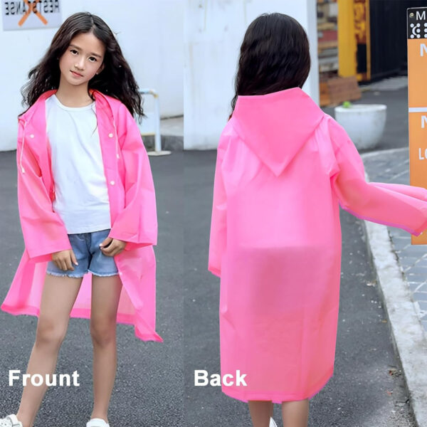 Rain Ponchos Raincoats for Kids, Reusable Boys Girls Rain Jackets Emergency with Hood for Family Disney Travel Outdoor