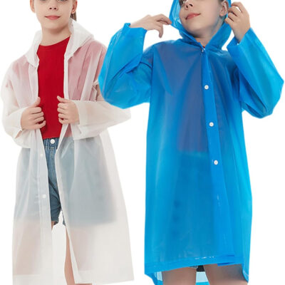 Rain Ponchos Raincoats for Kids, Reusable Boys Girls Rain Jackets Emergency with Hood for Family Disney Travel Outdoor