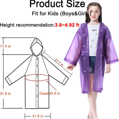 689b6d6081a5b75634b6a5fc92303c96fdbdf708ac4226169c448.jpg Rain Ponchos Raincoats for Kids, 2 Packs Rain Coats Jacket Reusable with Hood for Boys Girls Disney Hiking Camping Outdoor
