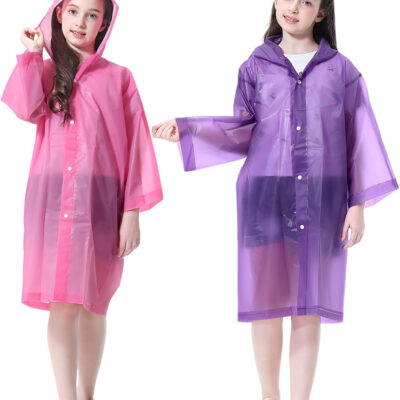 689b6d6504ce92a9450ff914cc1bb040fc79b20393b9f76170a20.jpg Rain Ponchos Raincoats for Kids, 2 Packs Rain Coats Jacket Reusable with Hood for Boys Girls Disney Hiking Camping Outdoor