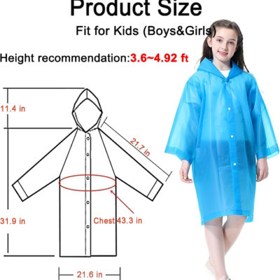 689b6d6d9cb7985a90deedfc03f018dc5b6a5e223efa9612e76e2.jpg Rain Ponchos Raincoats for Kids, 2 Packs Rain Coats Jacket Reusable with Hood for Boys Girls Disney Hiking Camping Outdoor