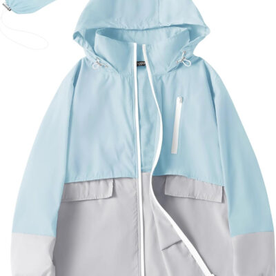 689b6dfc407e4cfdc90ed1bcdb4b4a260d3e29b2d4a81daeb84f2.jpg Avoogue Rain Jacket Women with Hooded Lightweight Waterproof Raincoats Packable Zipper Pockets Windbreakers