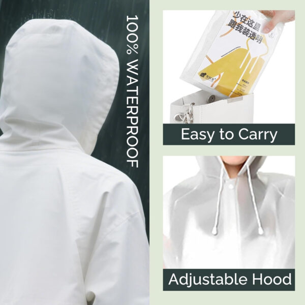 YOUNGTIME Reusable Rain Ponchos for Adults,2 Pack EVA Rain Jacket Coats with Hood for Women and Men