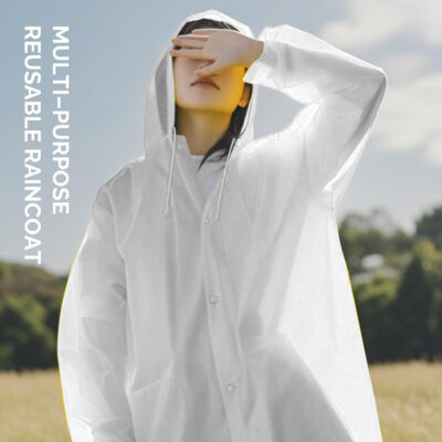 YOUNGTIME Reusable Rain Ponchos for Adults,2 Pack EVA Rain Jacket Coats with Hood for Women and Men
