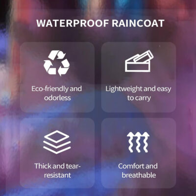 YOUNGTIME Reusable Rain Ponchos for Adults,2 Pack EVA Rain Jacket Coats with Hood for Women and Men