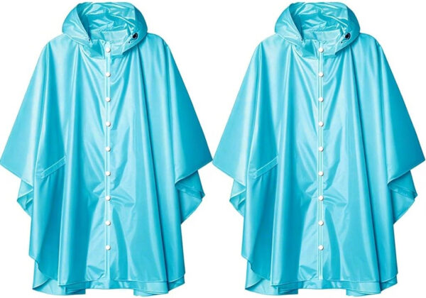 YOUNGTIME Reusable Rain Ponchos for Adults,2 Pack EVA Rain Jacket Coats with Hood for Women and Men