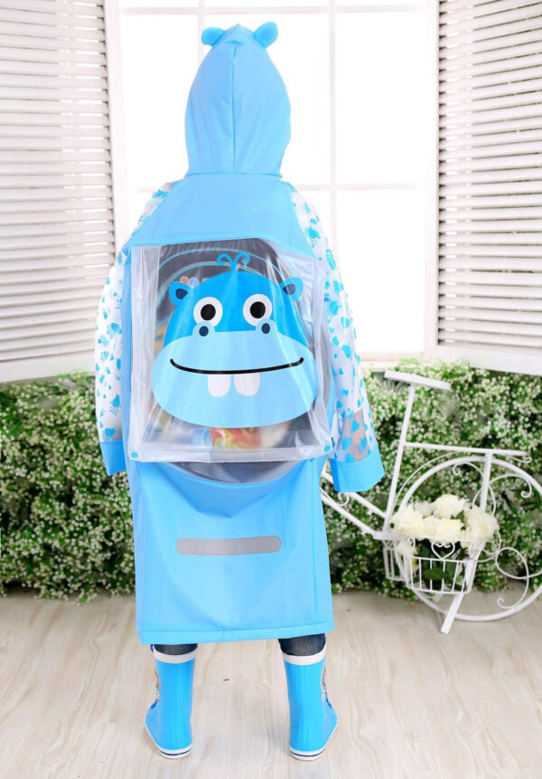 Kids Rain Coat for Kids Raincoat Girls Boys Reusable Rain Poncho Jacket Gear Schoolbag Position Packable Rainwear