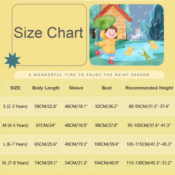 689b6ee54e364c4334a86efdc4dc5587787ca06a3994ff052c6f1.jpg Kids Raincoats Waterproof Rain Jacket Hooded Rain Poncho Toddler Boys Girls Rain Suit Reusable Rainwear 2-8 Years