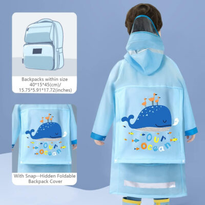689b6eea6bd8d09118f51425b6d6563fea1ae77ded09f867dfaf4.jpg Kids Raincoats Waterproof Rain Jacket Hooded Rain Poncho Toddler Boys Girls Rain Suit Reusable Rainwear 2-8 Years