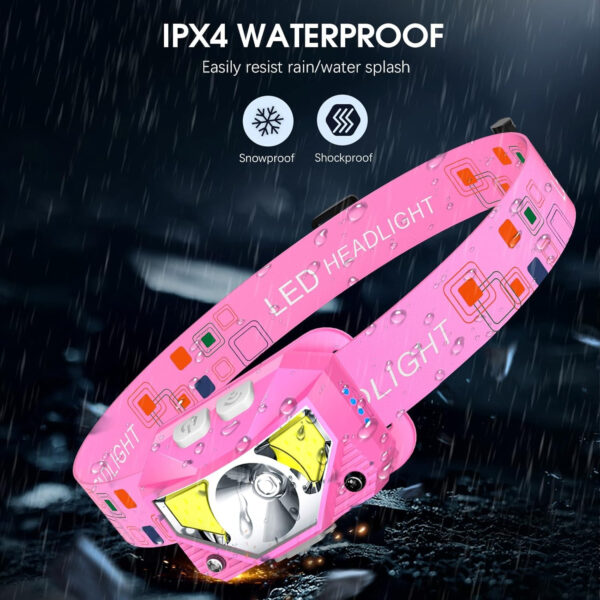 LHKNL Headlamp Flashlight, Lumen Ultra-Light Bright LED Rechargeable Headlight with White Red Light, 2-Pack Waterproof Motion Sensor Head Lamp,8 Modes for Outdoor Camping Running Hiking Fishing