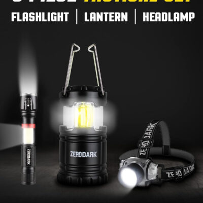 689b7508687fc03e164a9c85cf1e89d44e9ce7757b5c1e50a172d.jpg ZeroDark Flashlights Headlamp Lantern 3-Piece Set, Flashlight + Head Lamp + Camping Lantern Battery Powered LED High Lumens Camping Lights flashlights for Emergencies