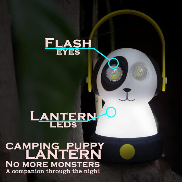 Outdoor Equipment LED Camping Lantern & Headlamp Set for Kids, FANT.LUX Battery Powered Night Light for Emergency, Hurricane, Lightweight Tent Lamp - Owl (Dog Set)