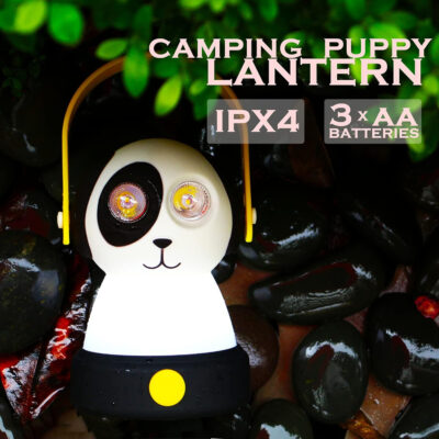 Outdoor Equipment LED Camping Lantern & Headlamp Set for Kids, FANT.LUX Battery Powered Night Light for Emergency, Hurricane, Lightweight Tent Lamp - Owl (Dog Set)