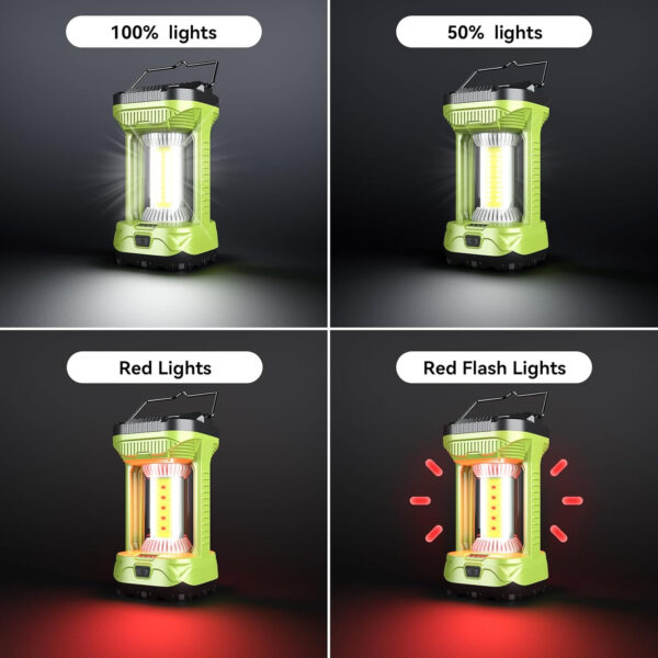689b8709e9e88a91951e0de557802a30895610c68fcf515557f41.jpg AlpsWolf Camping Lantern Rechargeable, 1000LM 4 Light Modes Camping Light 4000mAh Rechargeable Lantern for Power Outages Portable Camp Lantern with Memory Function, Green, 1 Pack
