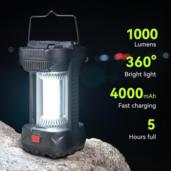 689b8712e5392b6ff5770fe6487a43e0da65ce82fce48c5b57119.jpg AlpsWolf Camping Lantern Rechargeable, 1000LM 4 Light Modes Camping Light 4000mAh Rechargeable Lantern for Power Outages Portable Camp Lantern with Memory Function, Green, 1 Pack