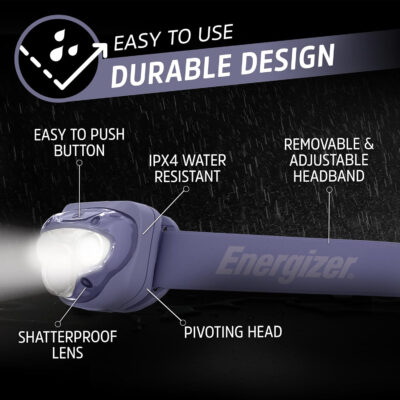 Energizer LED Headlamp PRO (2-Pack), IPX4 Water Resistant Headlamps, High-Performance Head Light for Outdoors, Camping, Running, Storm, Survival LED Light for Emergencies (Batteries Included)