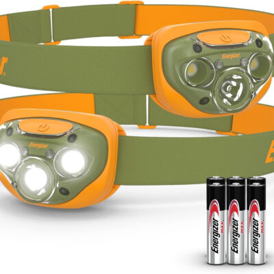 Energizer LED Headlamp PRO (2-Pack), IPX4 Water Resistant Headlamps, High-Performance Head Light for Outdoors, Camping, Running, Storm, Survival LED Light for Emergencies (Batteries Included)
