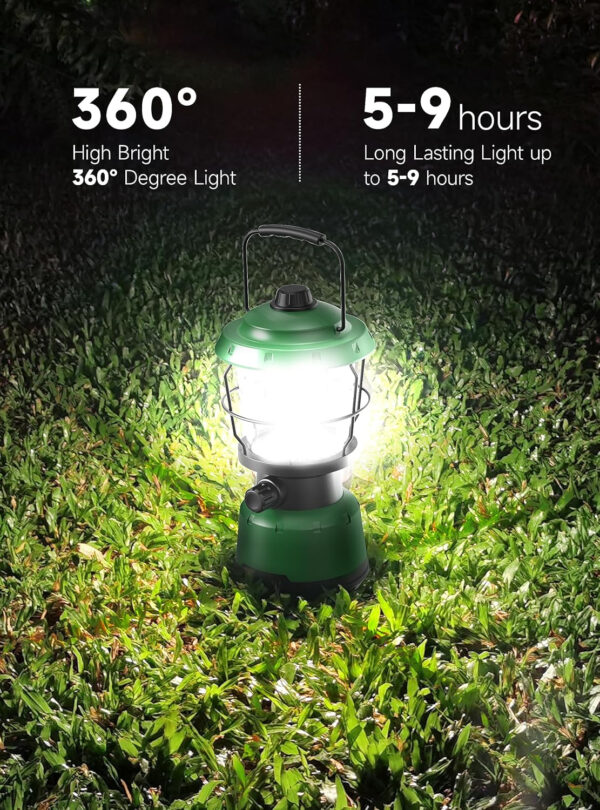 LED Camping Lantern, 2500LM Dimmable Vintage Rechargeable Lantern, Water Resistant Portable Emergency Lights for Camping, Home Power Outage, Hurricane, Hiking