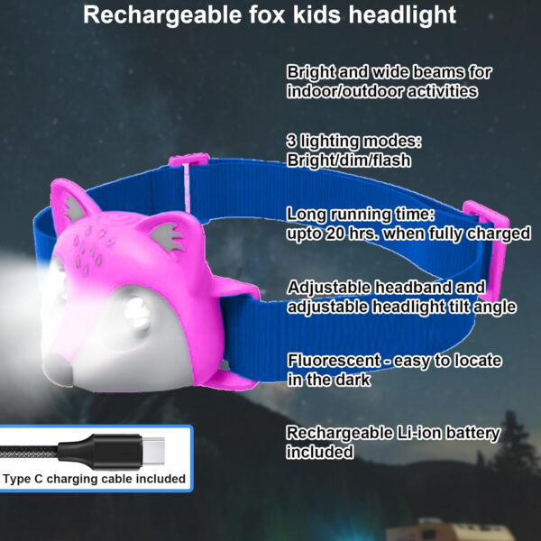 689b889a8dbf5ed1b8f37e69e793a4b8773fe519e97daa30f9960.jpg Kids Camping Essentials – Fox LED Kids Lantern and Rechargeable Kids Headlamp Set | Multiple Purposes Kids Nightlight/Flashlight Toys – Great Holiday, Halloween N Birthday Gifts for Toddlers and Kids