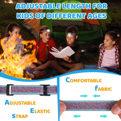 EverBrite LED Headlamp Rechargeable Kids Headlamp with RGB Mode and Adjustable Headband, 3 Modes Multicolor Headlamp for Camping, Reading, Exploring, Halloween, Christmas