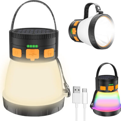 689b8ab89bd80498734d7c20060bc249420ac3189ae75b1f5070c.jpg LED Camping Lantern, 1500 Lumens Camping Lantern Rechargeable with Solar Panel Charging, Waterproof, 8 Light Modes, 7500mAh Power Bank, Camping Flashlight for Hurricane Emergency, Hiking, Outdoor