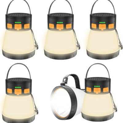 689b8ad25d30f122c0fabcac2aeb8128118a88e5247e006f0a26a.jpg LED Camping Lantern, 1500 Lumens Camping Lantern Rechargeable with Solar Panel Charging, Waterproof, 8 Light Modes, 7500mAh Power Bank, Camping Flashlight for Hurricane Emergency, Hiking, Outdoor