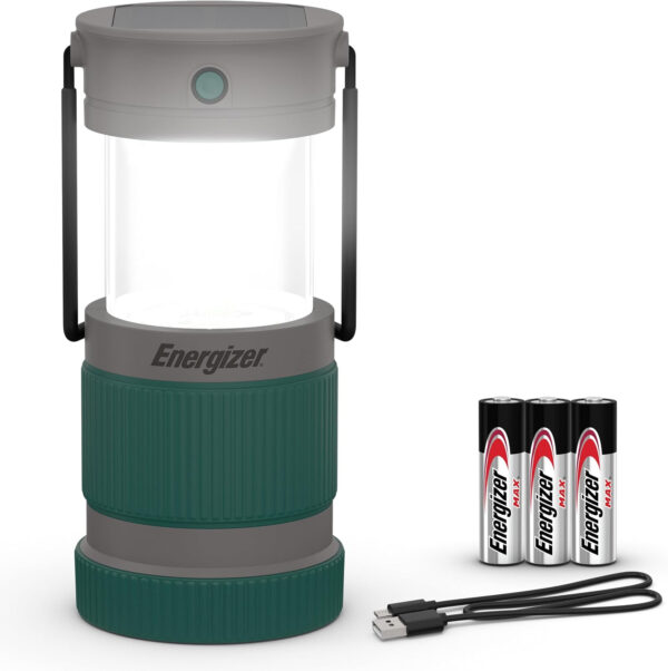 689b8b00833d7d2ca0de9a4f7e10baa4105b4da4320417e1cd234.jpg Energizer S-500 Hybrid Power Camping Lantern, Solar, Rechargeable, or AA Battery Powered, IPX4 Water Resistant Bright LED Lantern