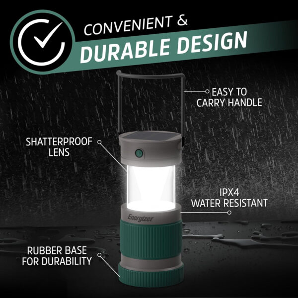 689b8b08096de3914ce2fa4da373bb5112151581cdf699a1aab1a.jpg Energizer S-500 Hybrid Power Camping Lantern, Solar, Rechargeable, or AA Battery Powered, IPX4 Water Resistant Bright LED Lantern
