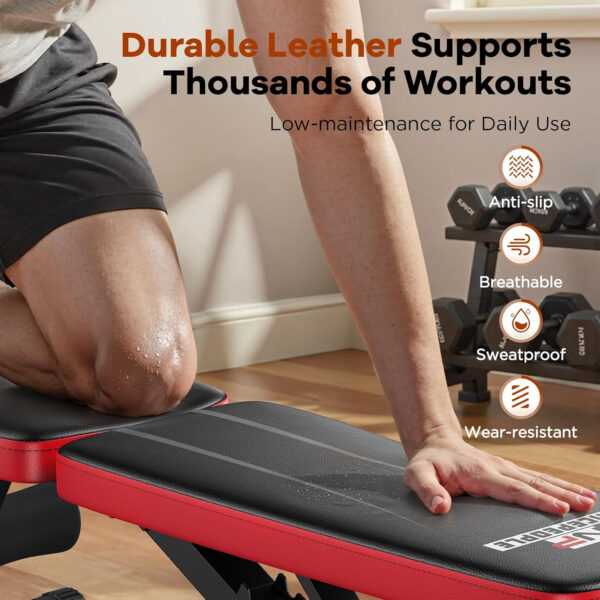 689bef88794115113fbad5a889351358ab203d9a5612c4b2cb35c.jpg NICEPEOPLE Basic Weight Bench for Home Gym, Foldable Workout Bench with 8 Backrests, 660LBS Weight Capacity Adjustable Bench