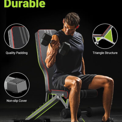 689befafd2aa5f483153fb307d191c63bbc6a3635f21decb7590c.jpg Yoleo Adjustable Weight Bench for Full Body Workout Foldable Bench Press Bench of Home Gym Strength Training Incline Decline Flat Utility Workout Bench with Quick Folding& Fast Adjustment (Black)