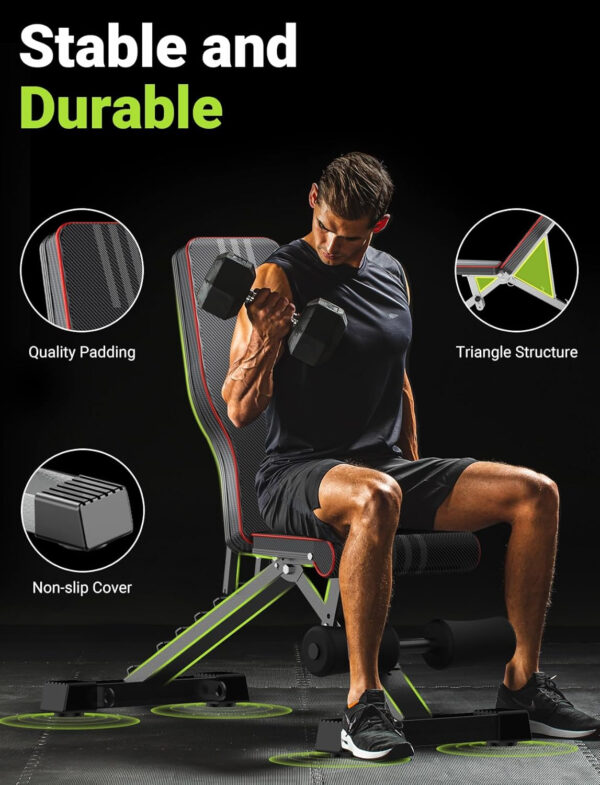 689befafd2aa5f483153fb307d191c63bbc6a3635f21decb7590c.jpg Yoleo Adjustable Weight Bench for Full Body Workout Foldable Bench Press Bench of Home Gym Strength Training Incline Decline Flat Utility Workout Bench with Quick Folding& Fast Adjustment (Black)